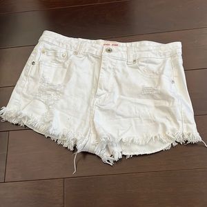 White Jean Shorts